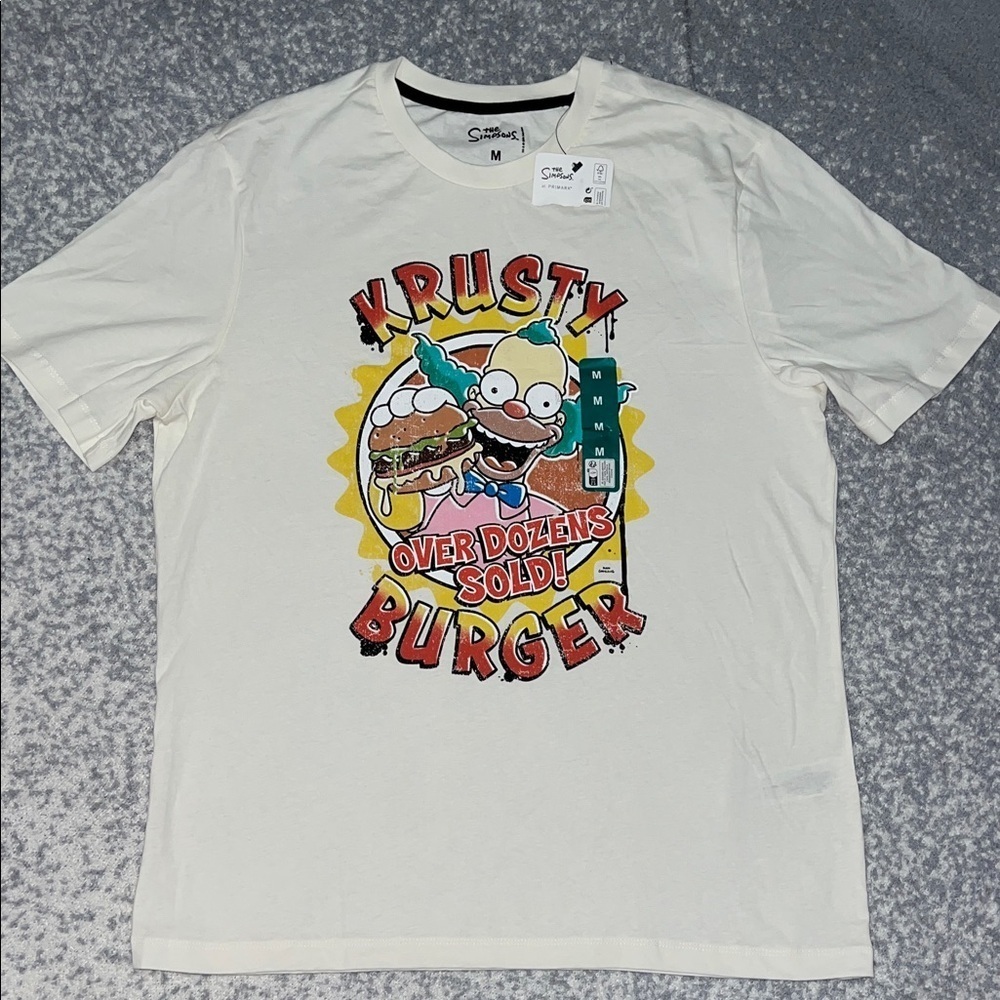 Krusty Burger Graphic T-Shirt - White the Simpsons